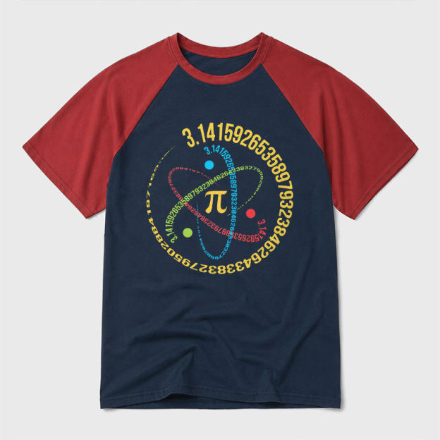 Atom Pi Math Science Geek Retro Raglan T-Shirt