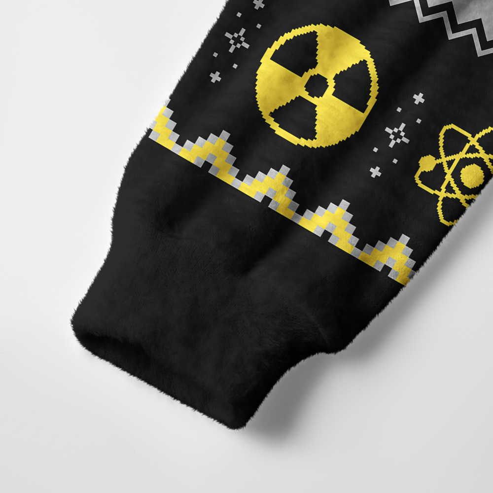 Legalize Recreational Plutonium Ugly Christmas Fuzzy Fleece Sweatshirt
