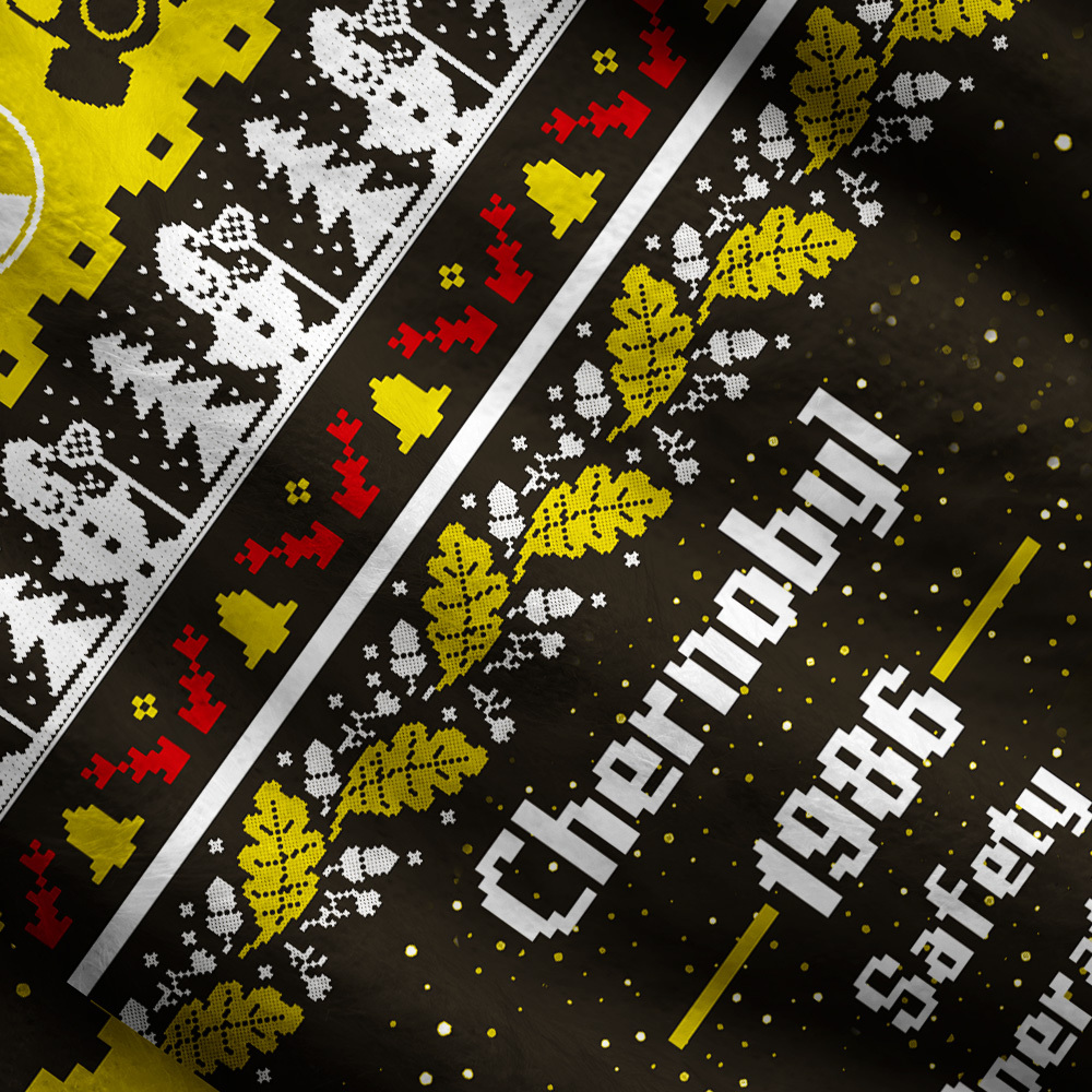 Chernobyl 1986 Yellow Geek Ugly Cardigan Sweaters