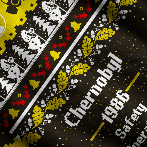 Chernobyl 1986 Yellow Geek Ugly Cardigan Sweaters
