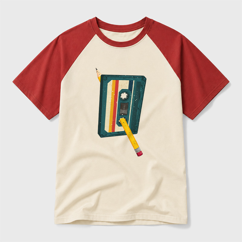 Retro Cassette Geek Retro Raglan T-Shirt