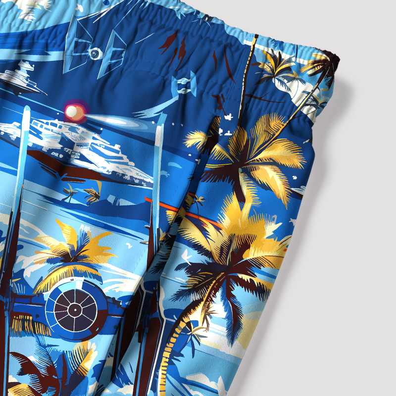 Hawaii Beach TIE Fighter Geek Hawaiian Swim Trunks