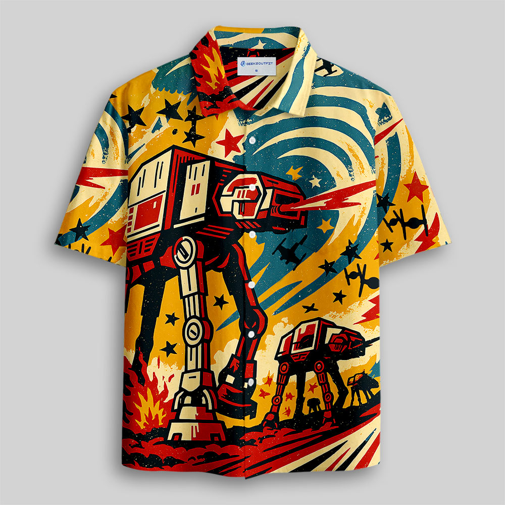 Graffiti ATAT Hawaii Button Up Pocket Shirt