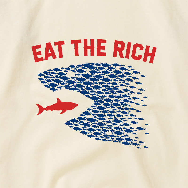 Eat the Rich Fish Wave Geek Retro Raglan T-Shirt