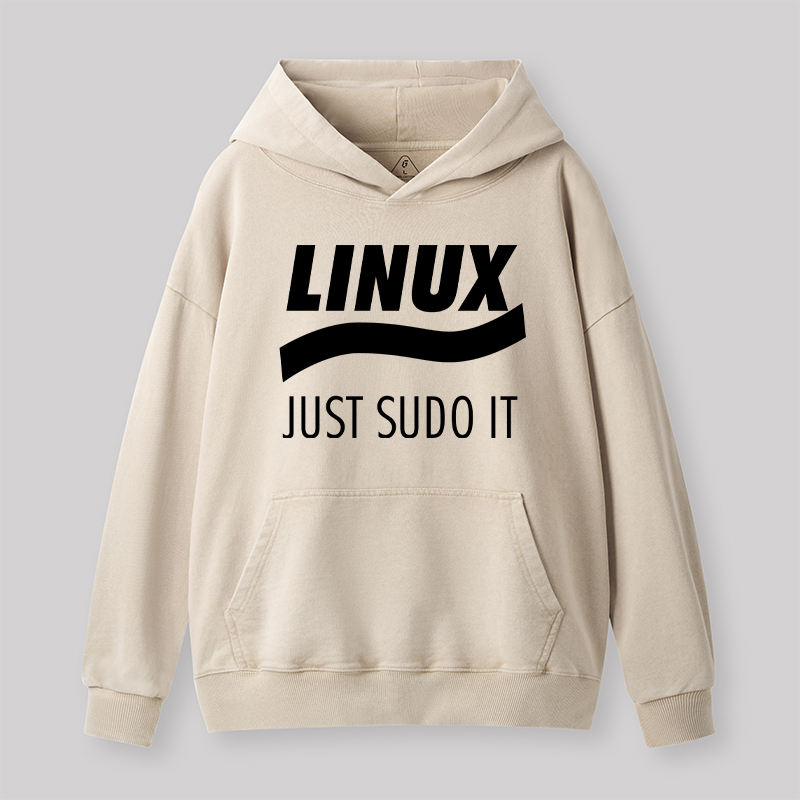 Linux Just Sudo It Geek Washed Hoodie