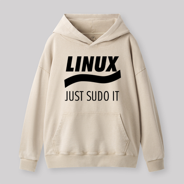 Linux Just Sudo It Geek Washed Hoodie