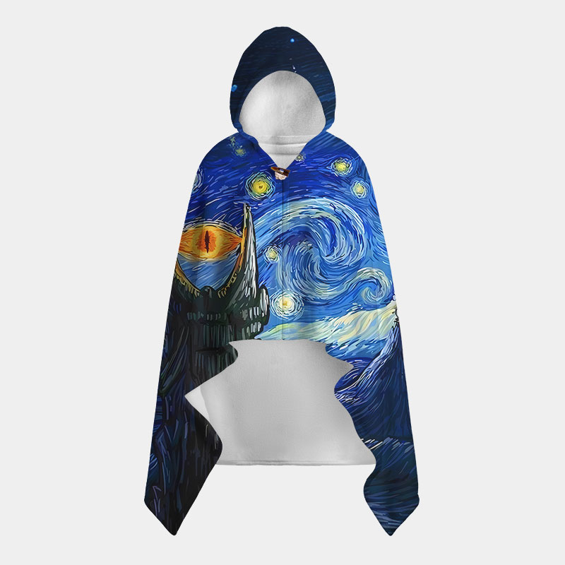 Starry Night of Mountain Flannel Cloak