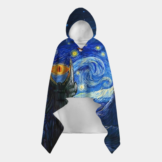 Starry Night of Mountain Flannel Cloak