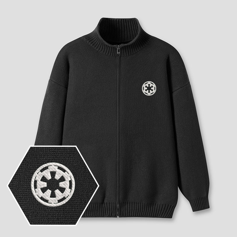 Wheel Smart Controller Embroidered Full‑Zip Cardigan