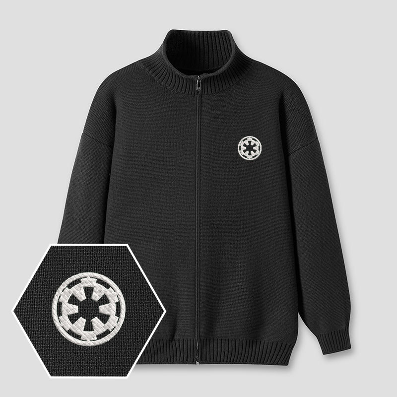 Wheel Smart Controller Embroidered Full‑Zip Cardigan