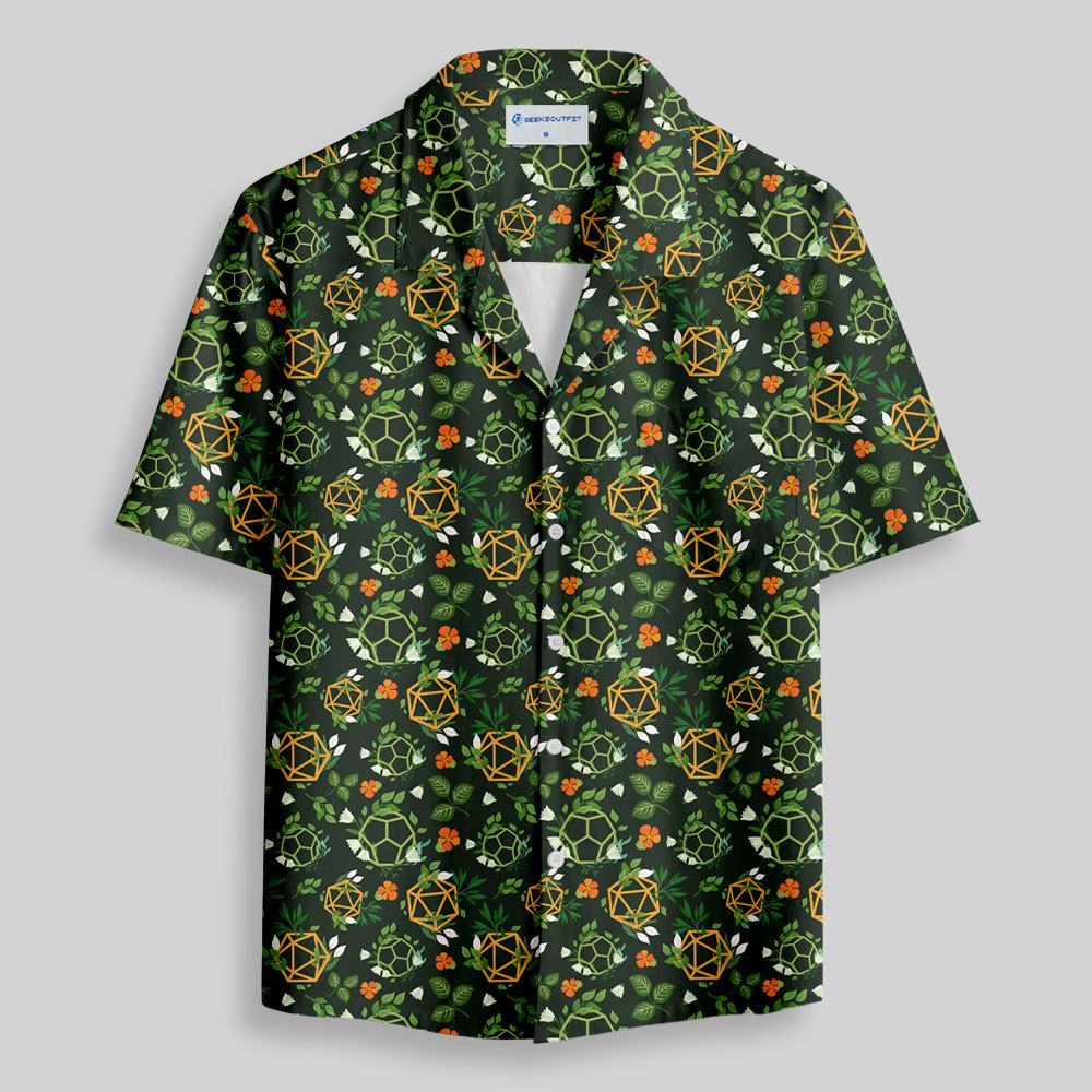 Plant DND Dice Green Button Up Pocket Shirt