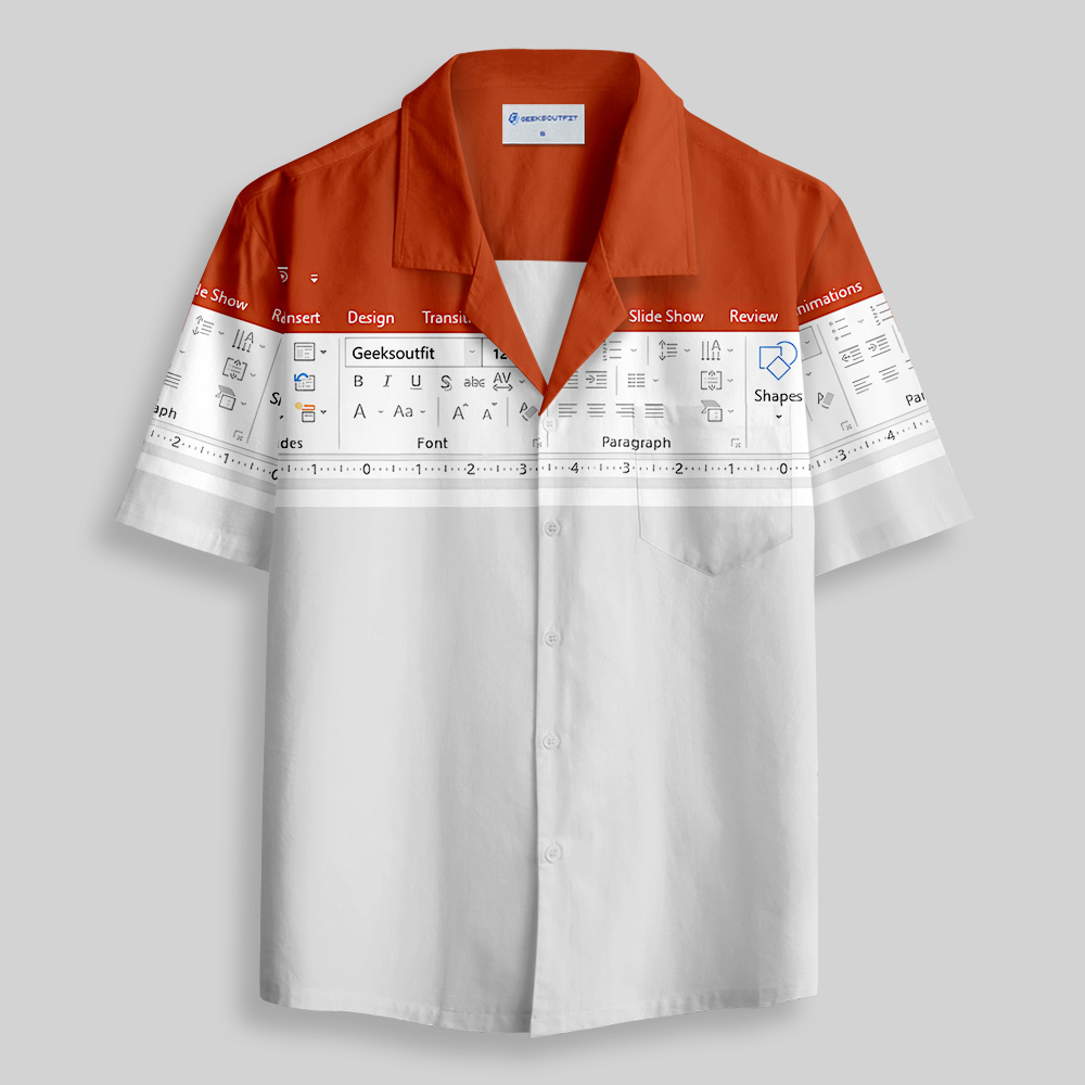 PowerPoint Funny Work Button Up Pocket Shirt