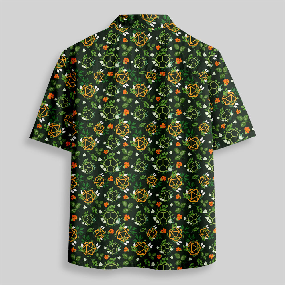 Plant DND Dice Green Button Up Pocket Shirt