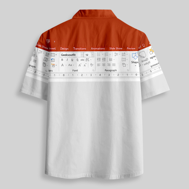 PowerPoint Funny Work Button Up Pocket Shirt