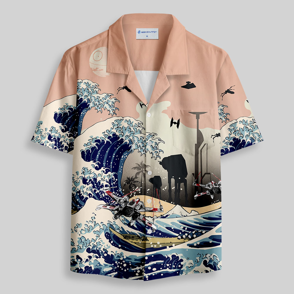 ATAT Galactic Empire City Silhouette Button Up Pocket Shirt