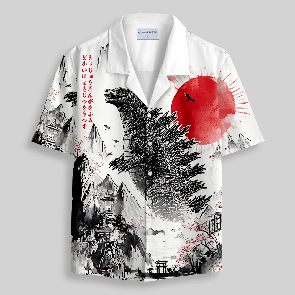 Ink Godzilla Button Up Pocket Shirt