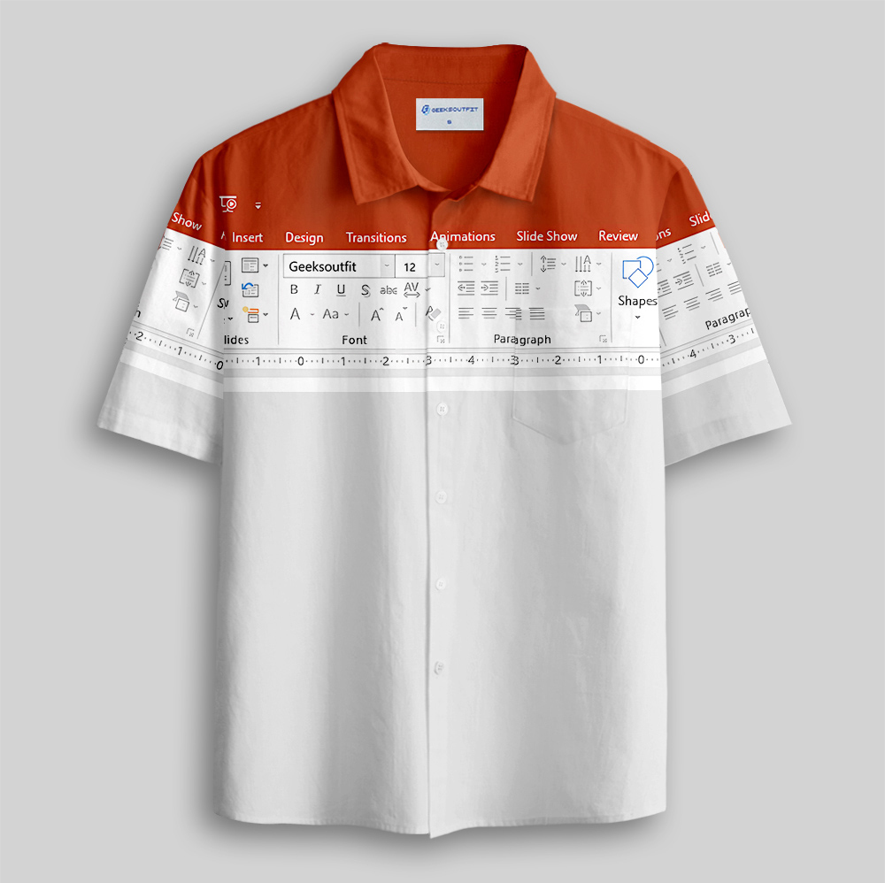 PowerPoint Funny Work Button Up Pocket Shirt