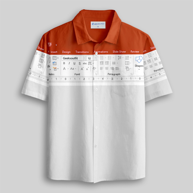 PowerPoint Funny Work Button Up Pocket Shirt