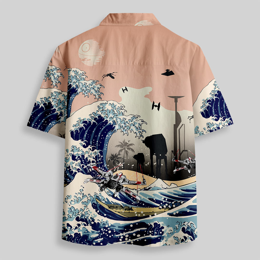 ATAT Galactic Empire City Silhouette Button Up Pocket Shirt