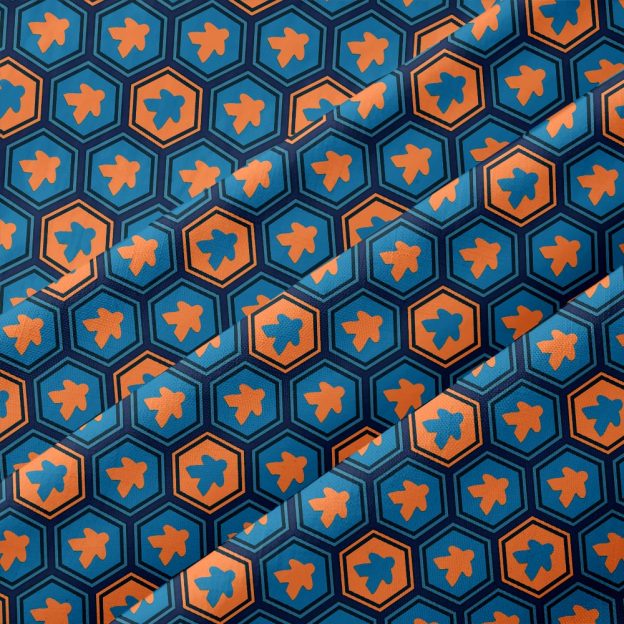 Meeple Hexagon Pattern Button Up Pocket Shirt