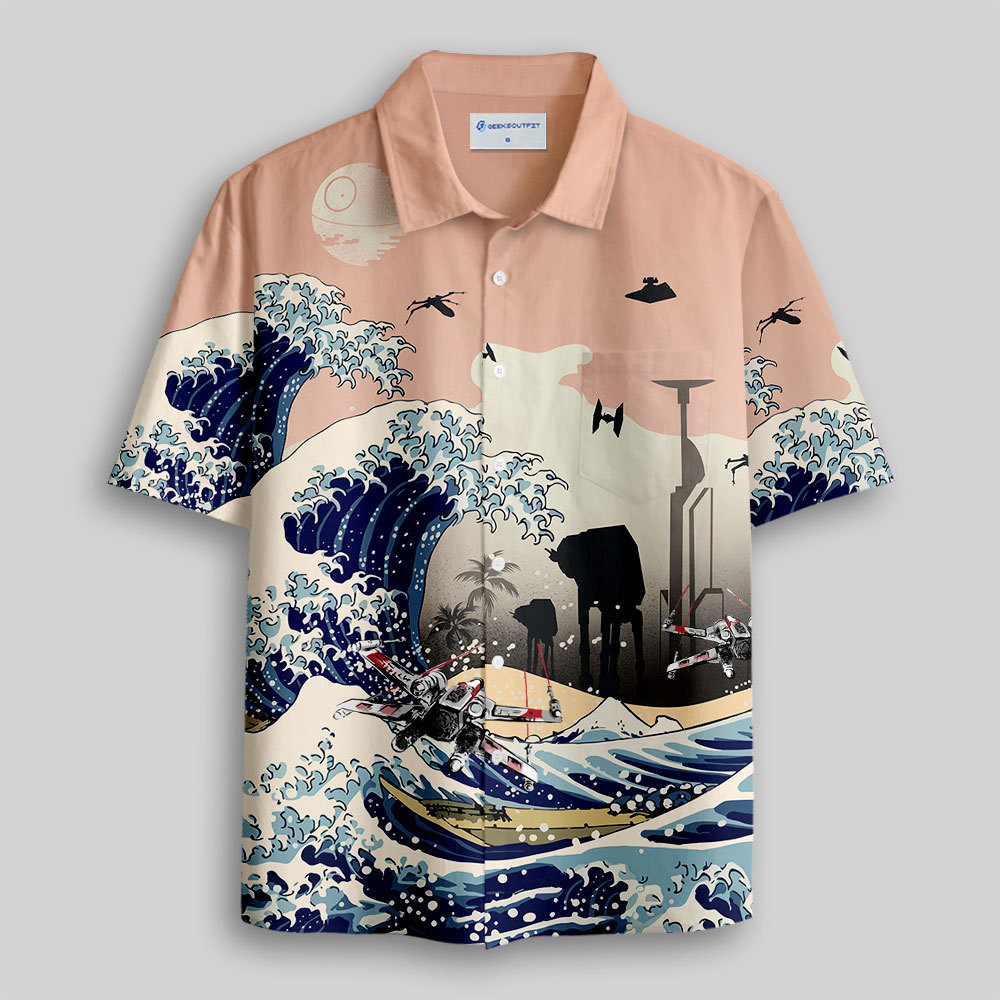 Geeksoutfit ATAT Galactic Empire City Silhouette Button Up Pocket Shirt for Sale