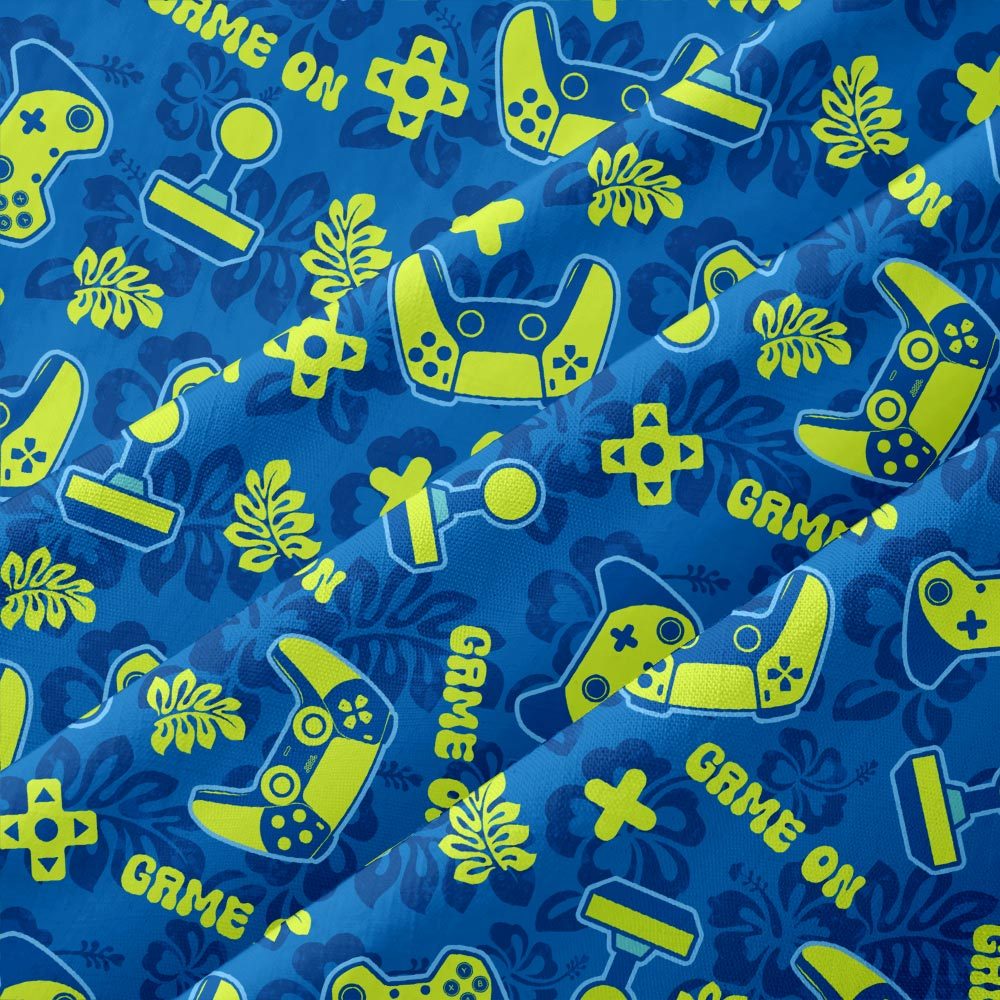 Game on Yellow Gamepad Button Up Pocket Shirt
