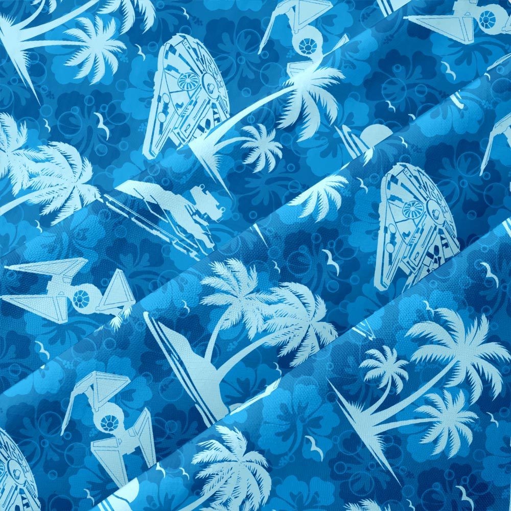 Aircraft Hawaii Blue Button Up Pocket Shirt