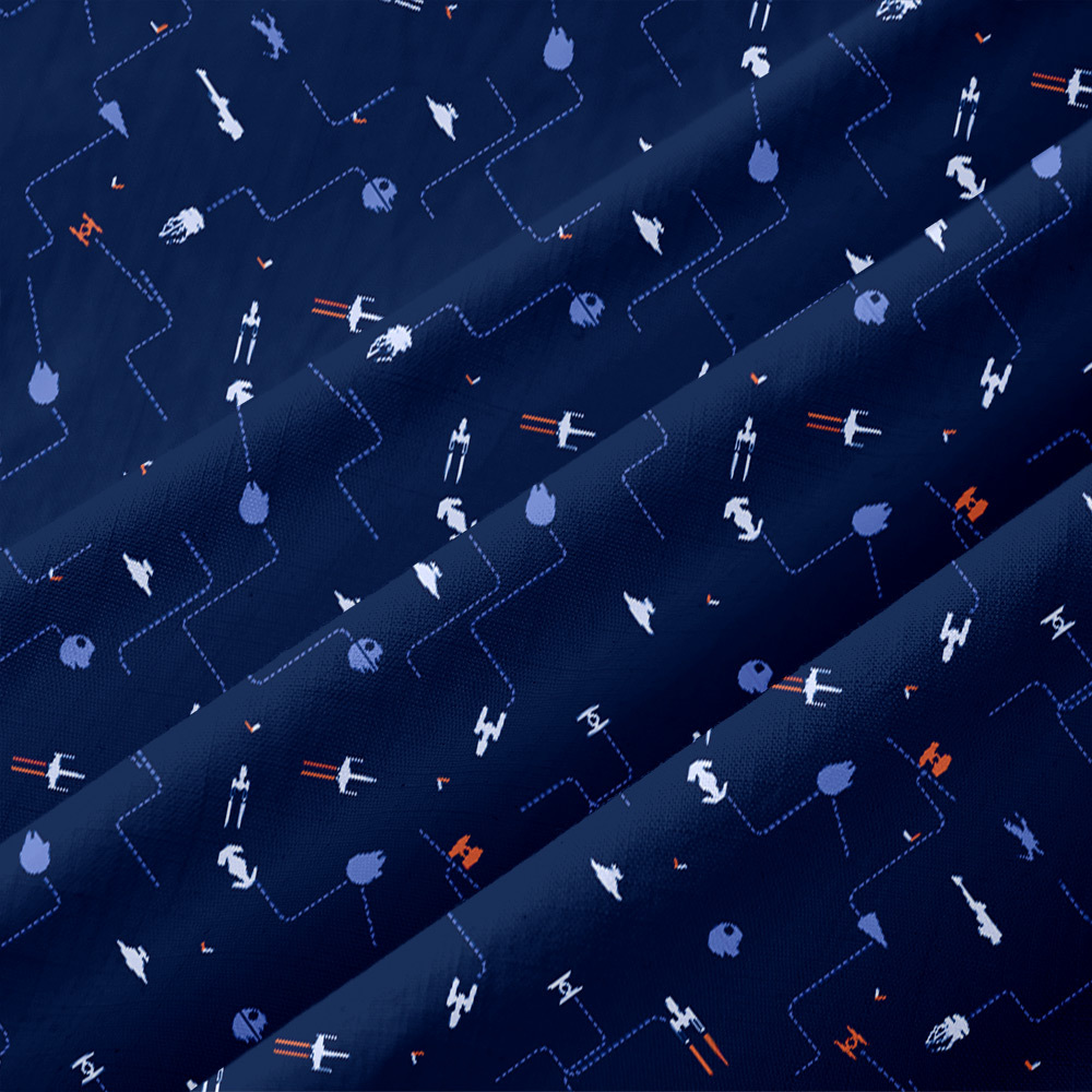 Spaceship Icon Blue Button Up Pocket Shirt