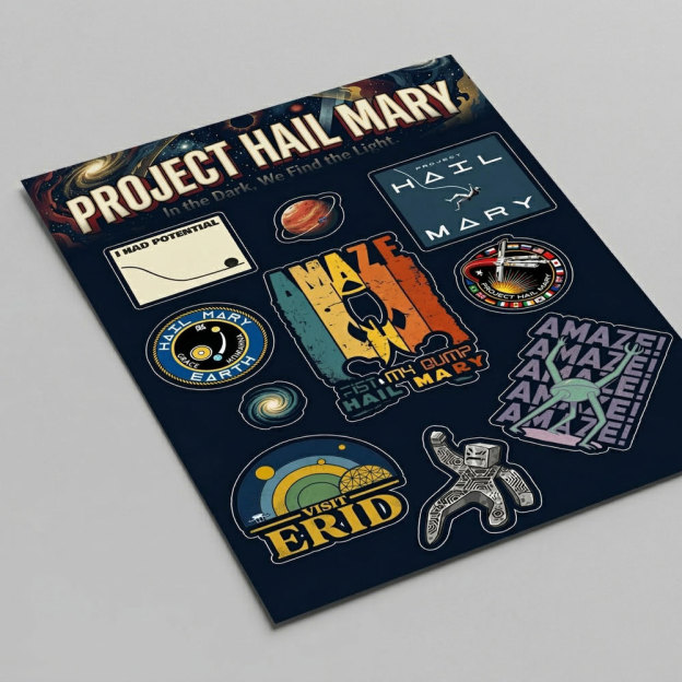 Vintage Project Hail Mary Misson Patch Geek Sticker Set
