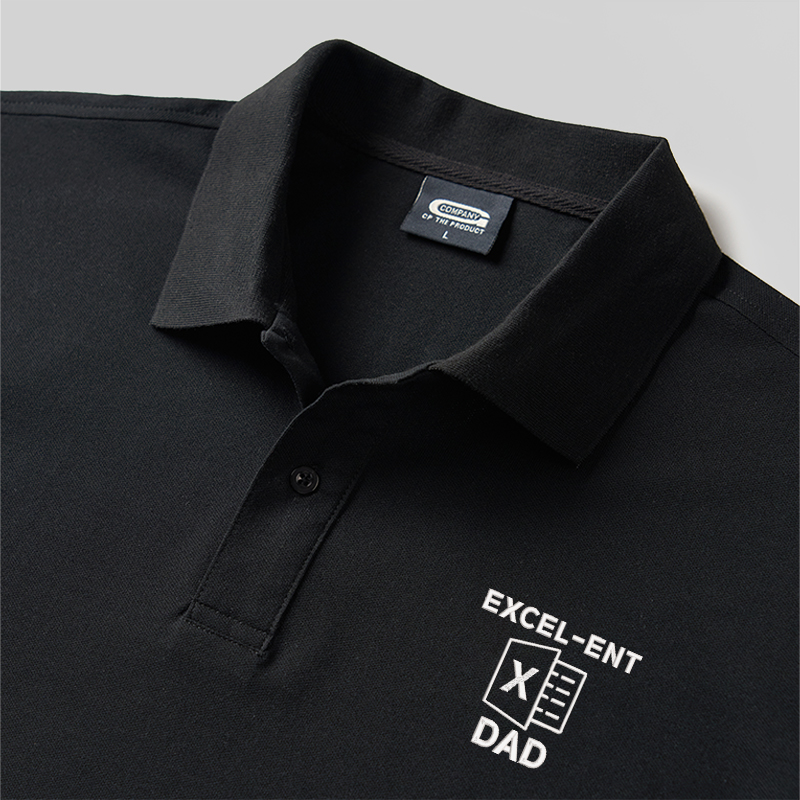 Excel-ent Dad Geek Embroidered Polo Shirts