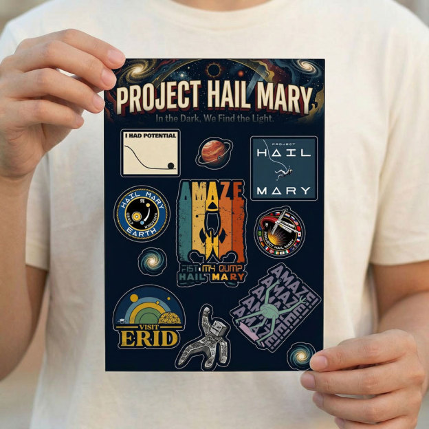 Vintage Project Hail Mary Misson Patch Geek Sticker Set