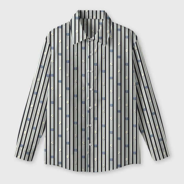 Dice Stripes Geek Long-Sleeved Shirt