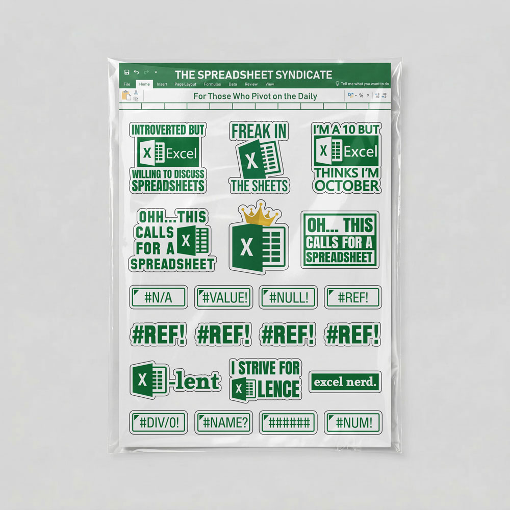 Spreadsheet Society Geek Sticker Set