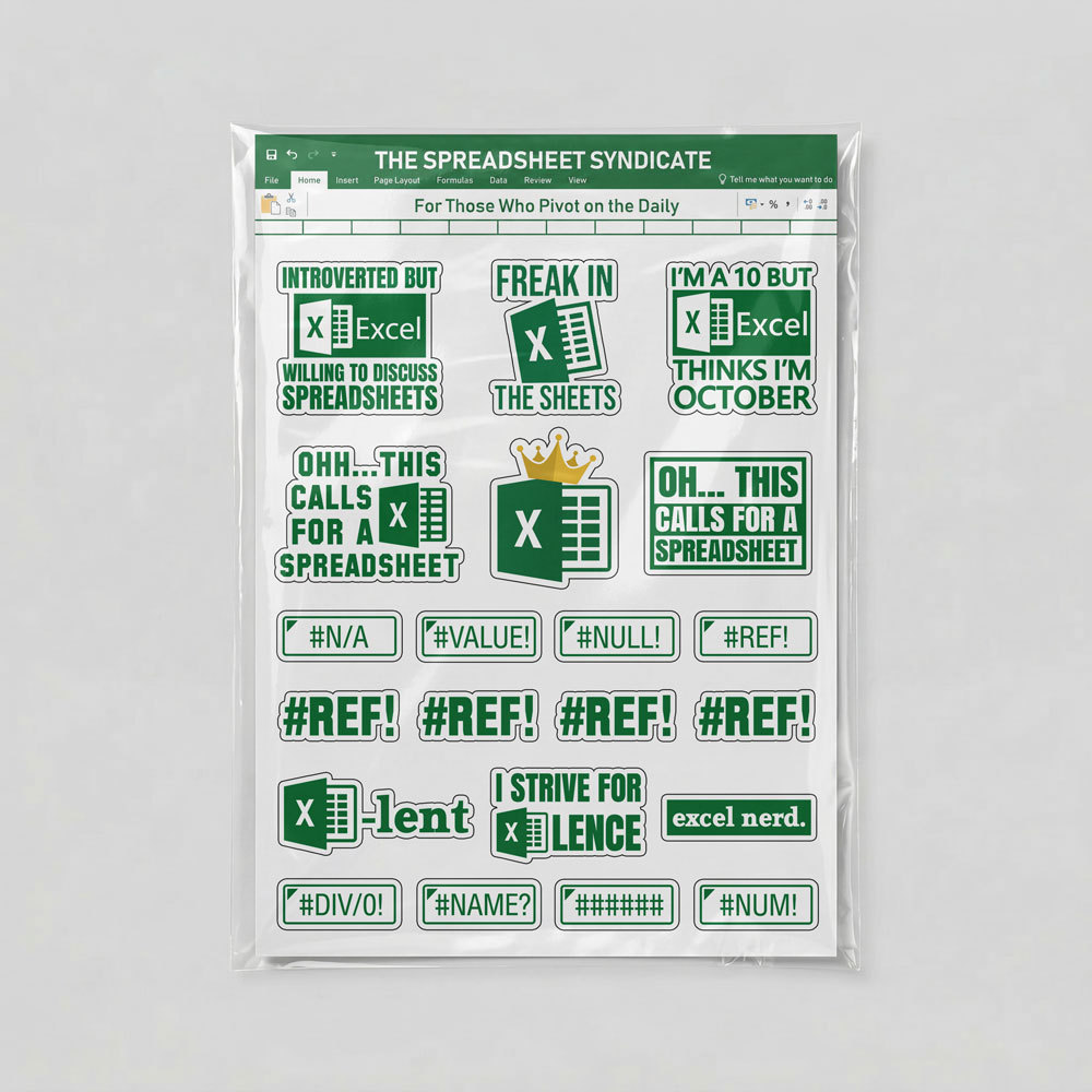 Spreadsheet Society Geek Sticker Set