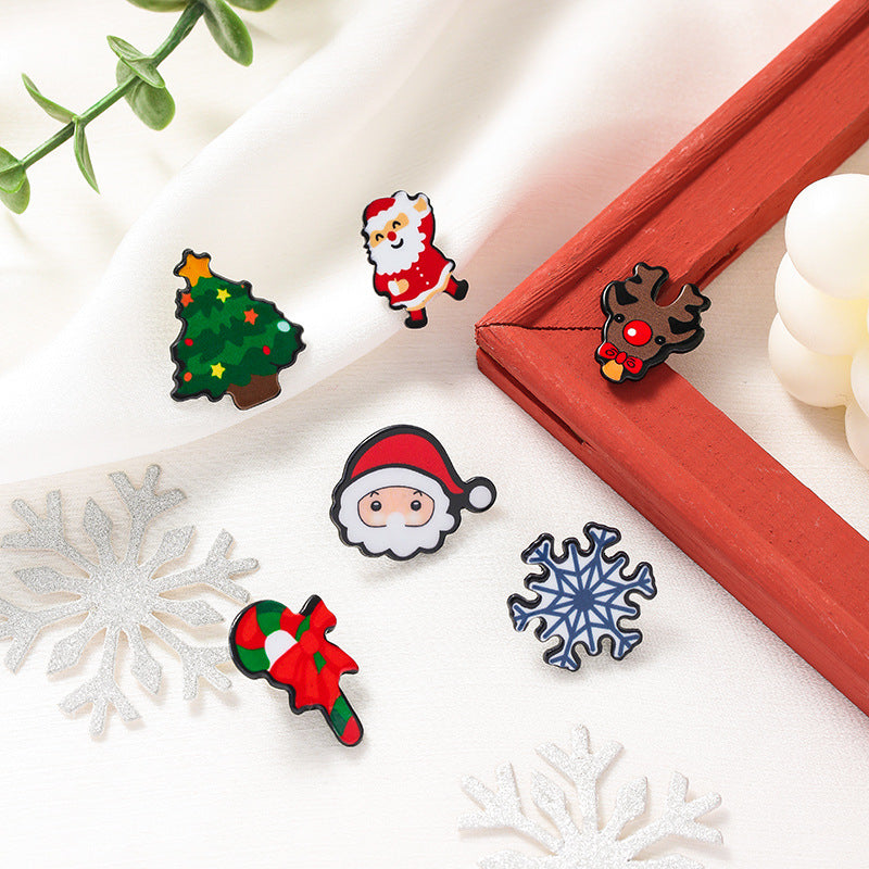 Christmas Snowflake Fawn Pins