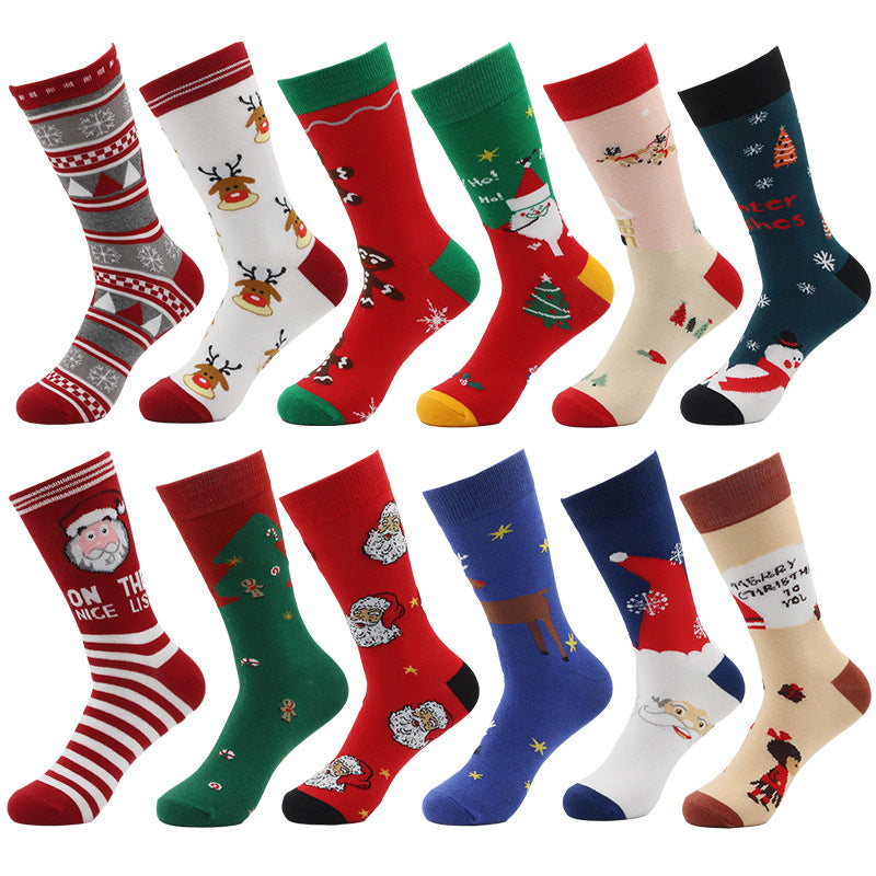 New Men's Printed Christmas Socks
