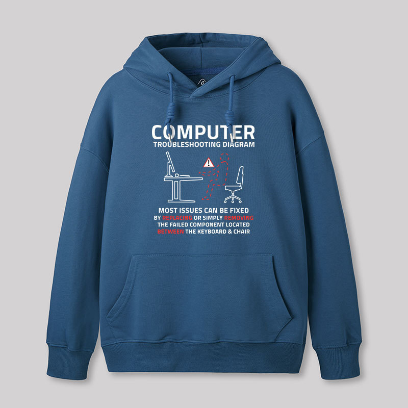Computer Troubleshooting Diagram Geek Hoodie