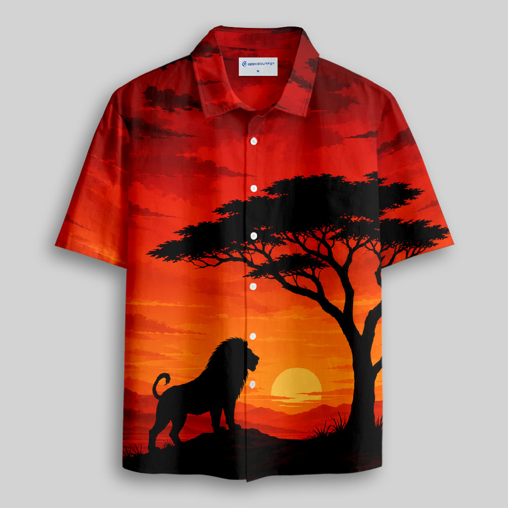 Savanna Sunset King Button Up Pocket Shirt