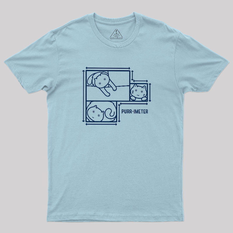 Purr-imeter Maths Cat Pun Geek T-Shirt