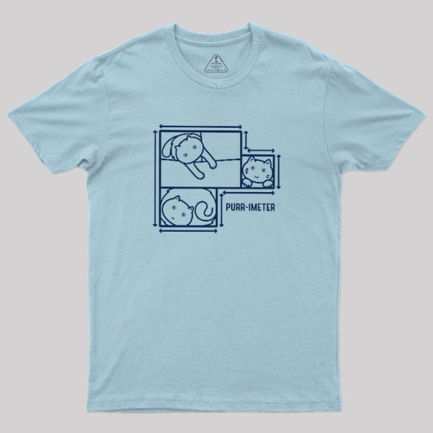 Purr-imeter Maths Cat Pun Geek T-Shirt