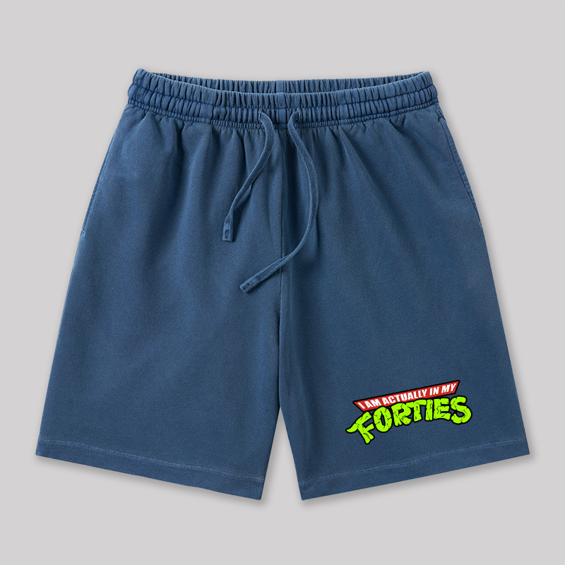 I Am Actually In My Forties Geeky Washed Shorts