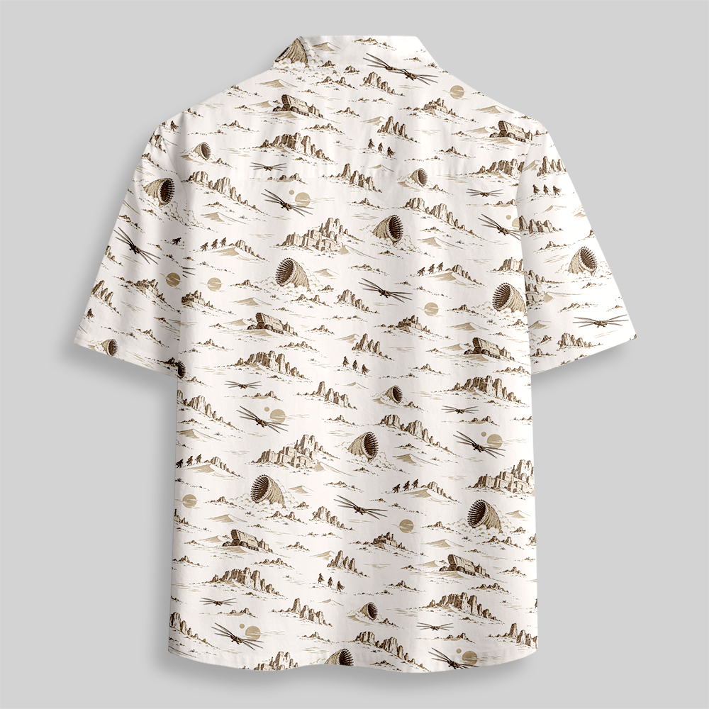 Old World Sky Voyage Toile Button Up Pocket Shirt