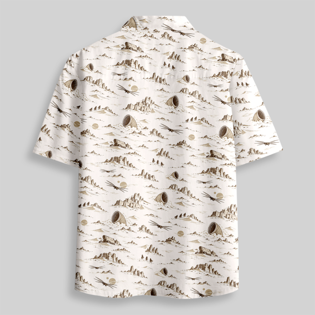 Old World Sky Voyage Toile Button Up Pocket Shirt