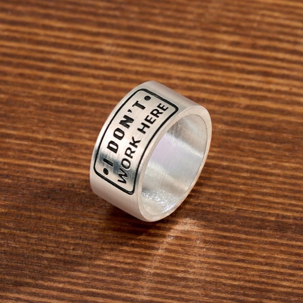 I Don't Work Here Geek Silver Bead