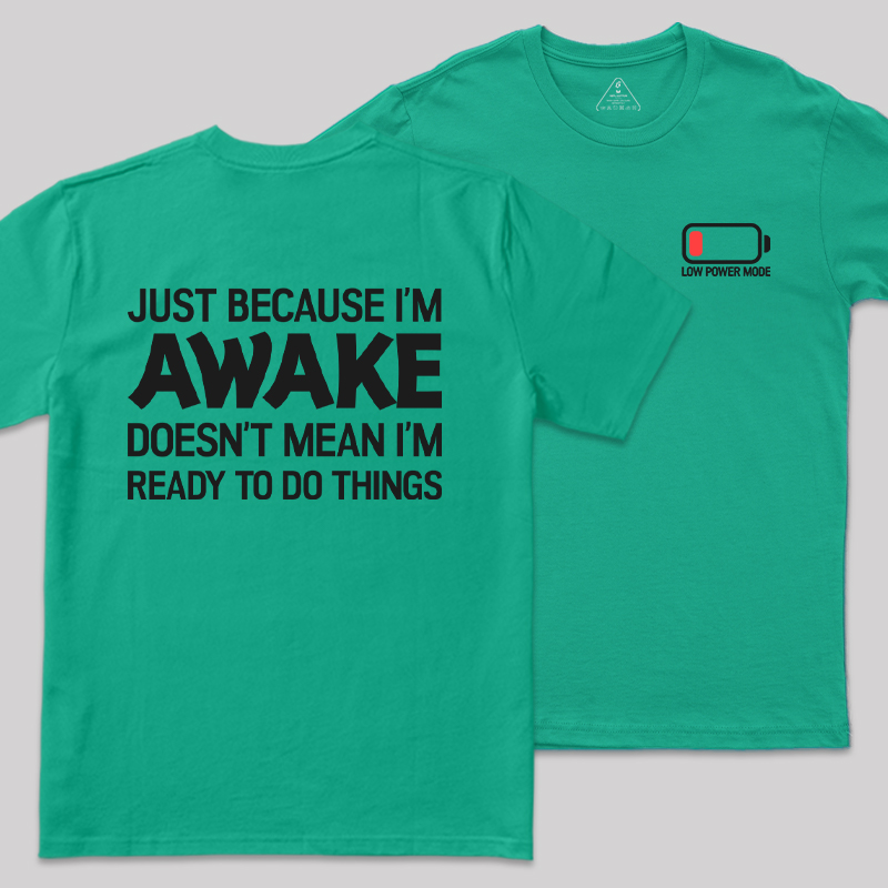 Low Power Mode Front and Back Printed Geek T-Shirt