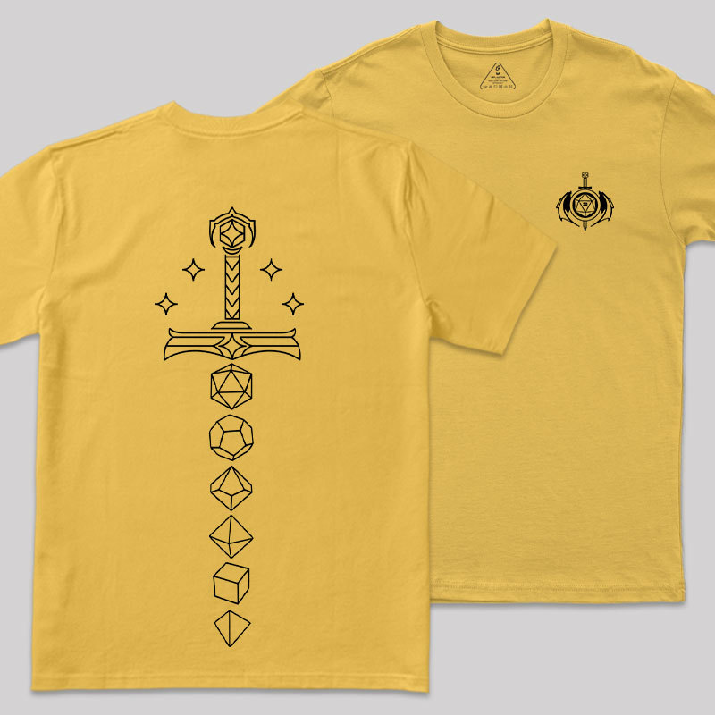 The Sword of Dice Front and Back Printing Geek T-Shirt