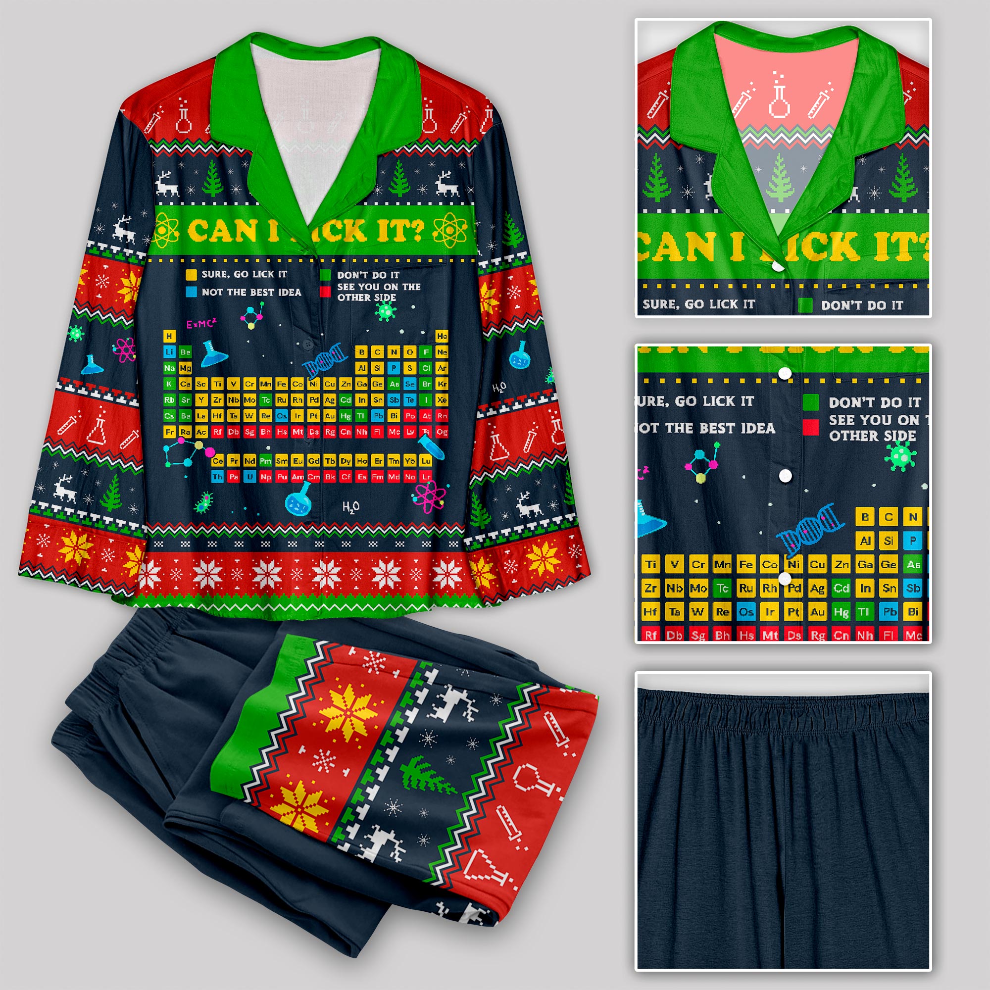 Can I Lick It Periodic Table Geek Pajama Sets