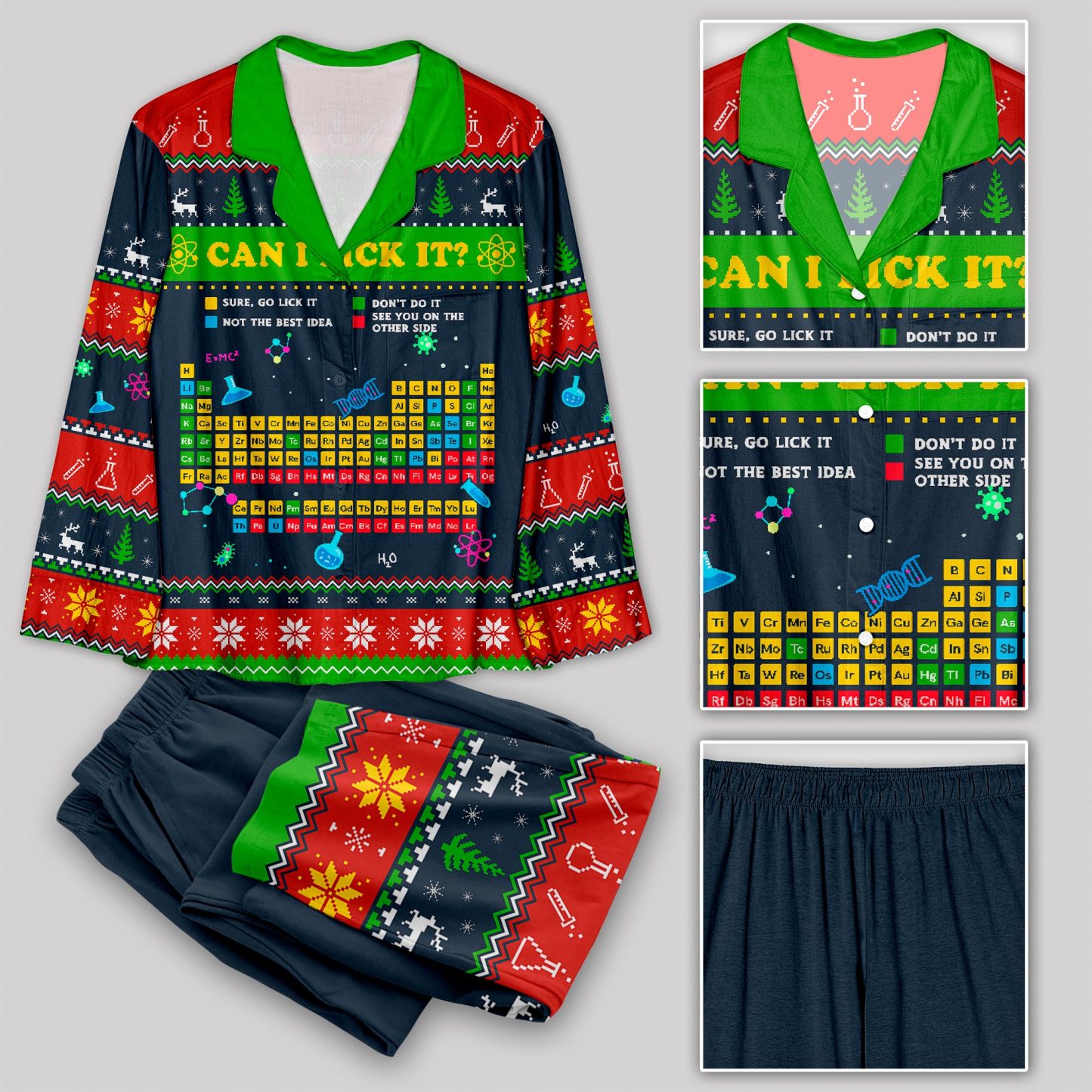Can I Lick It Periodic Table Geek Pajama Sets