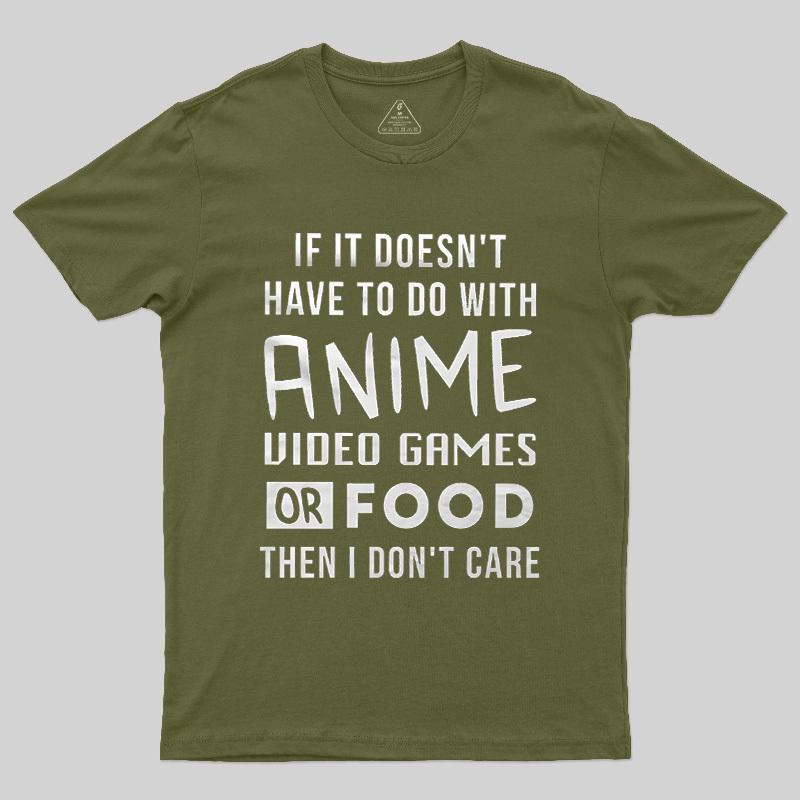 Anime Game Food Only Nerd Geek T-Shirt