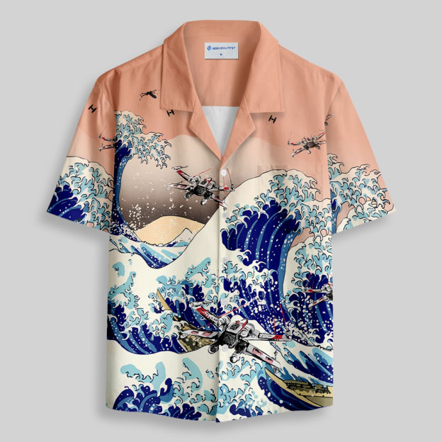 ATAT Ukiyoe The Great Wave off Kanagawa Button Up Pocket Shirt